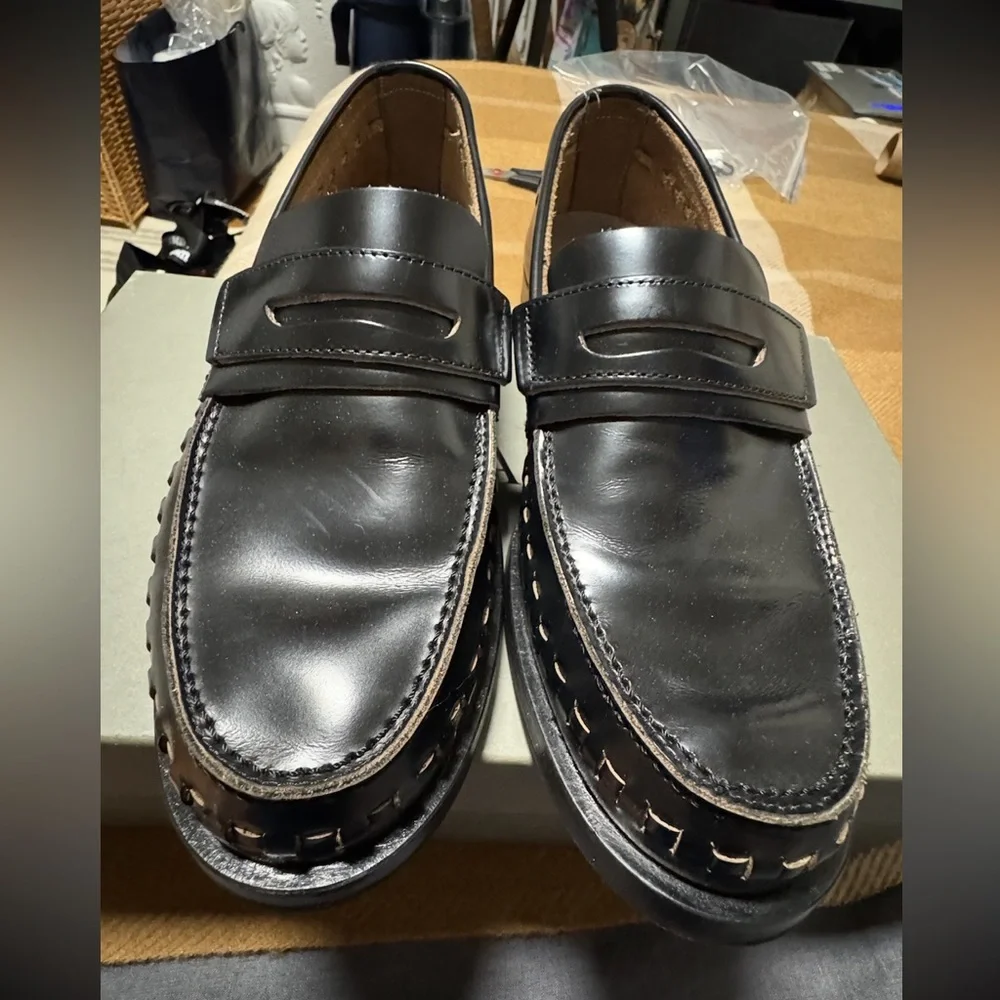 Authentic All Saints Black Loafers, Size 10 (like new) - Picture 4 of 5